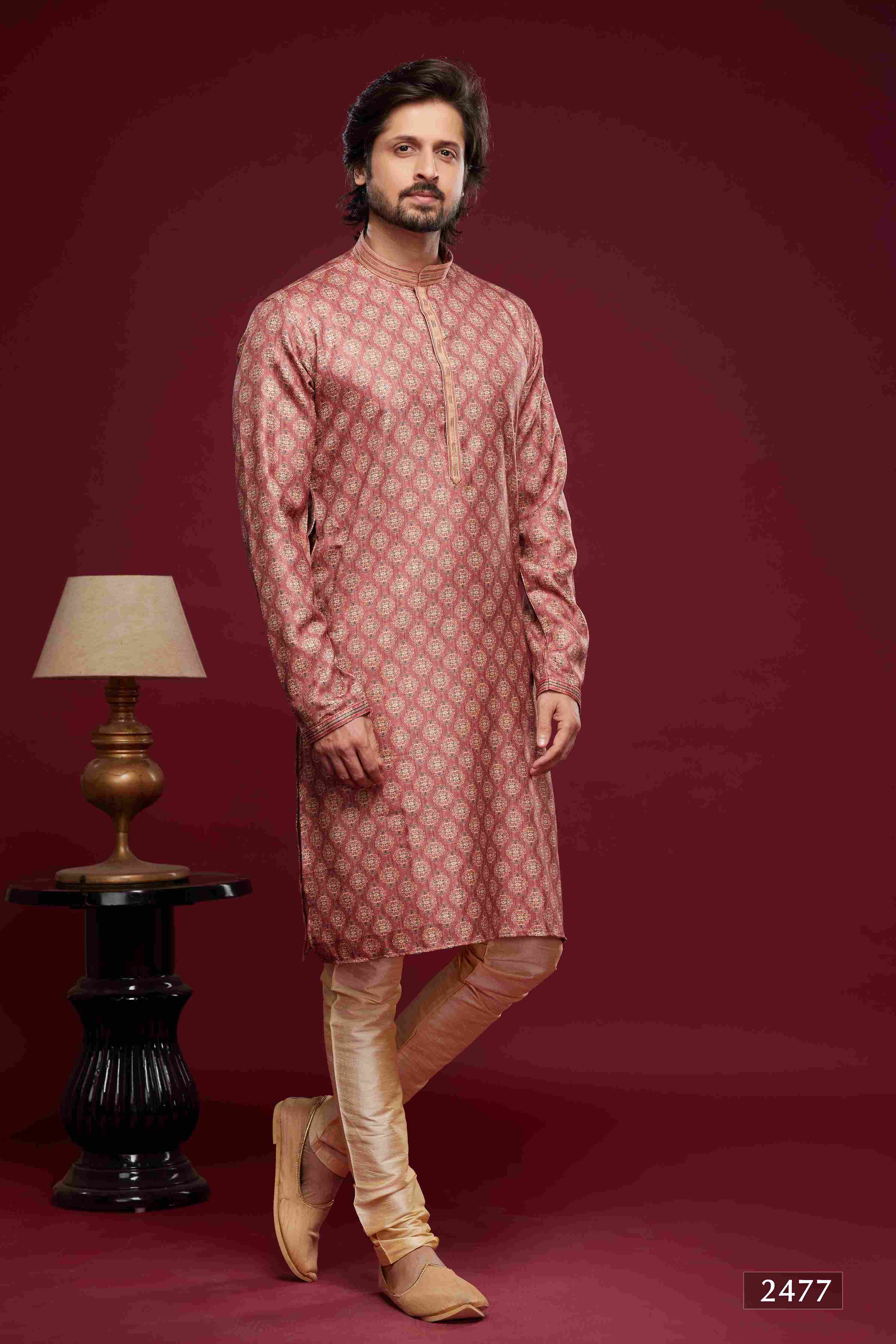 Raivat Ethnic Art Silk Digital Print Pintux Work Kurta Pajama In Pink Colour - Distacart