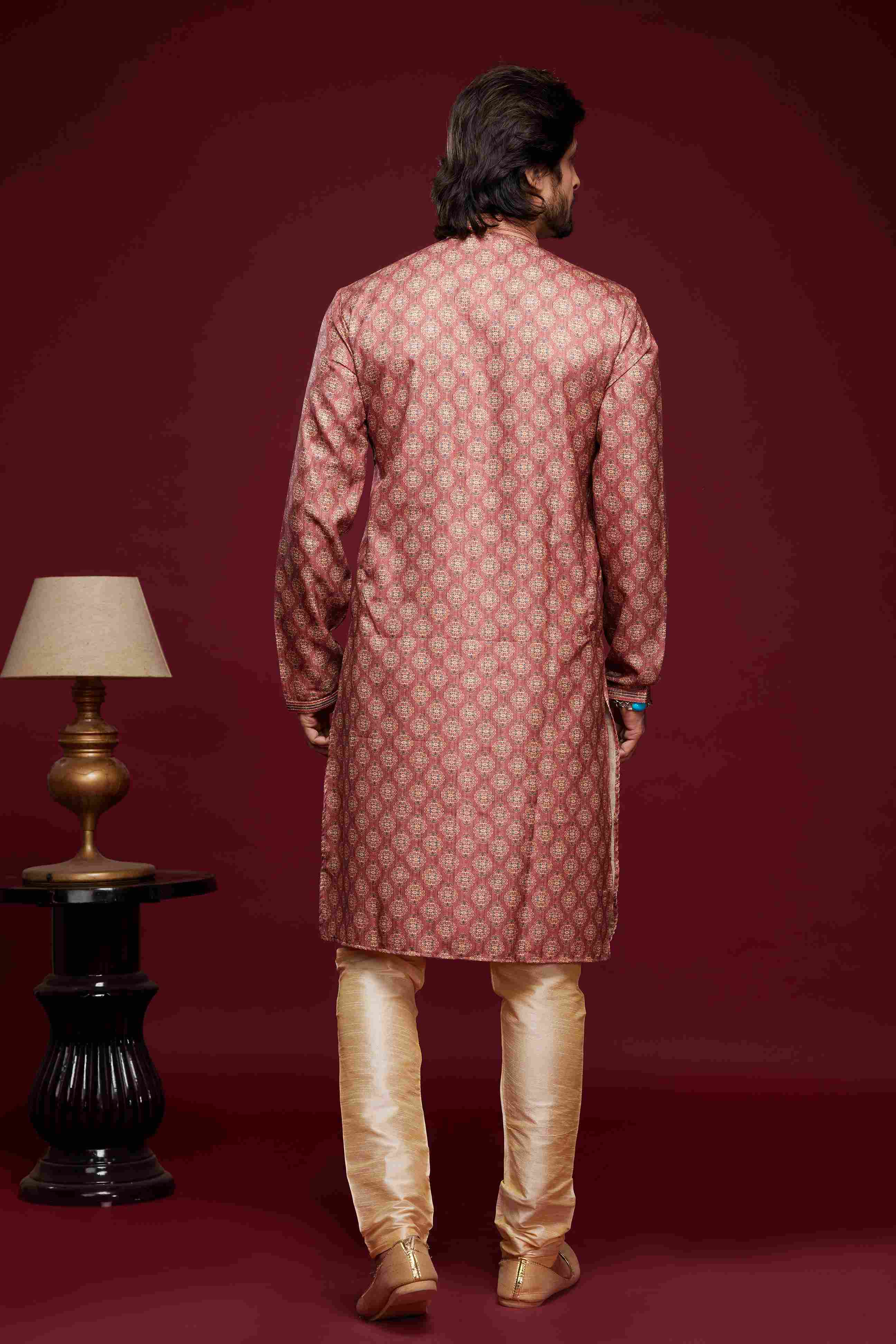 Raivat Ethnic Art Silk Digital Print Pintux Work Kurta Pajama In Pink Colour - Distacart