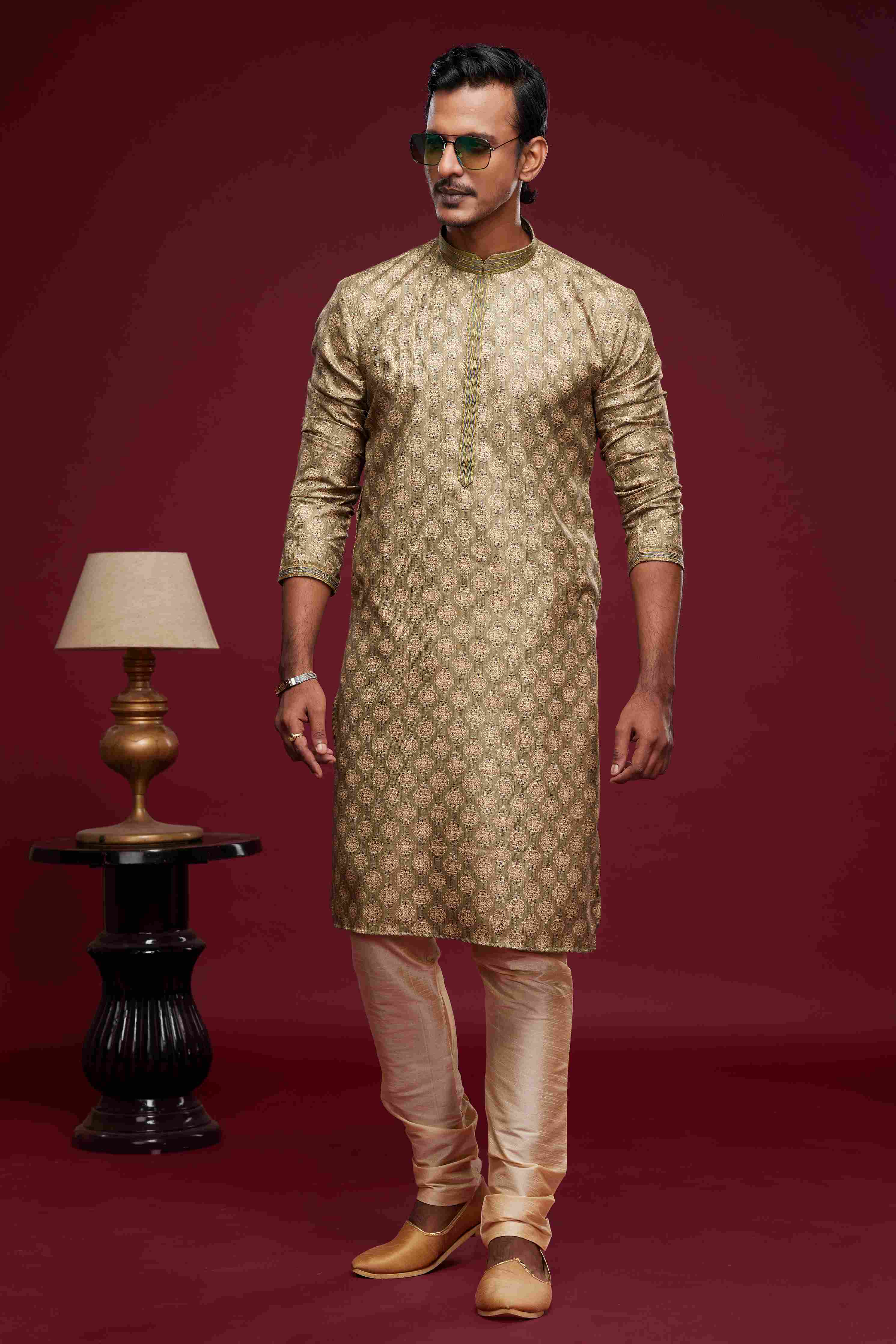 Raivat Ethnic Art Silk Digital Print Pintux Work Kurta Pajama In Light Green Colour - Distacart