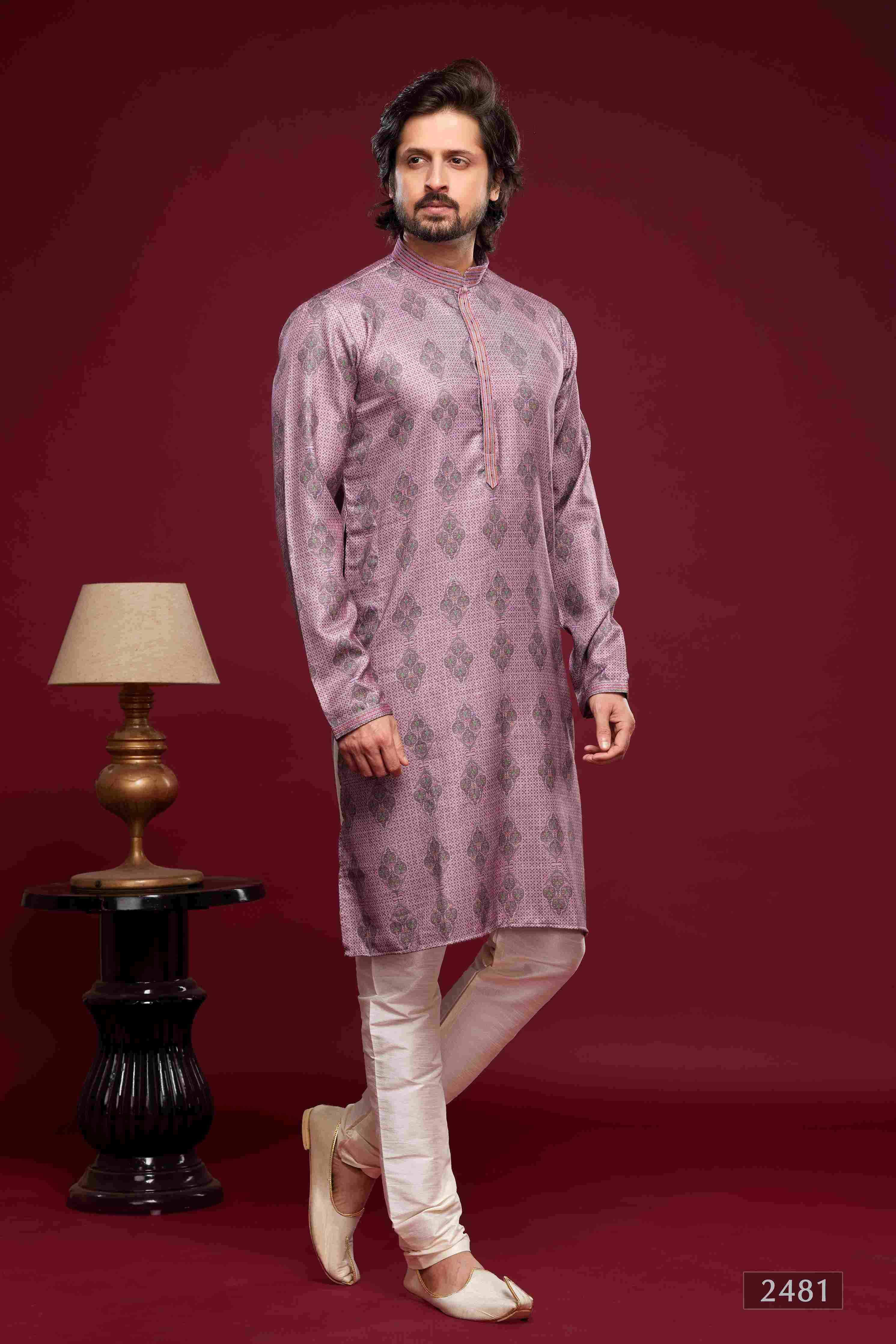 Raivat Ethnic Art Silk Digital Print Pintux Work Kurta Pajama In Magenta Colour - Distacart