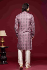 Thumbnail for Raivat Ethnic Art Silk Digital Print Pintux Work Kurta Pajama In Magenta Colour - Distacart