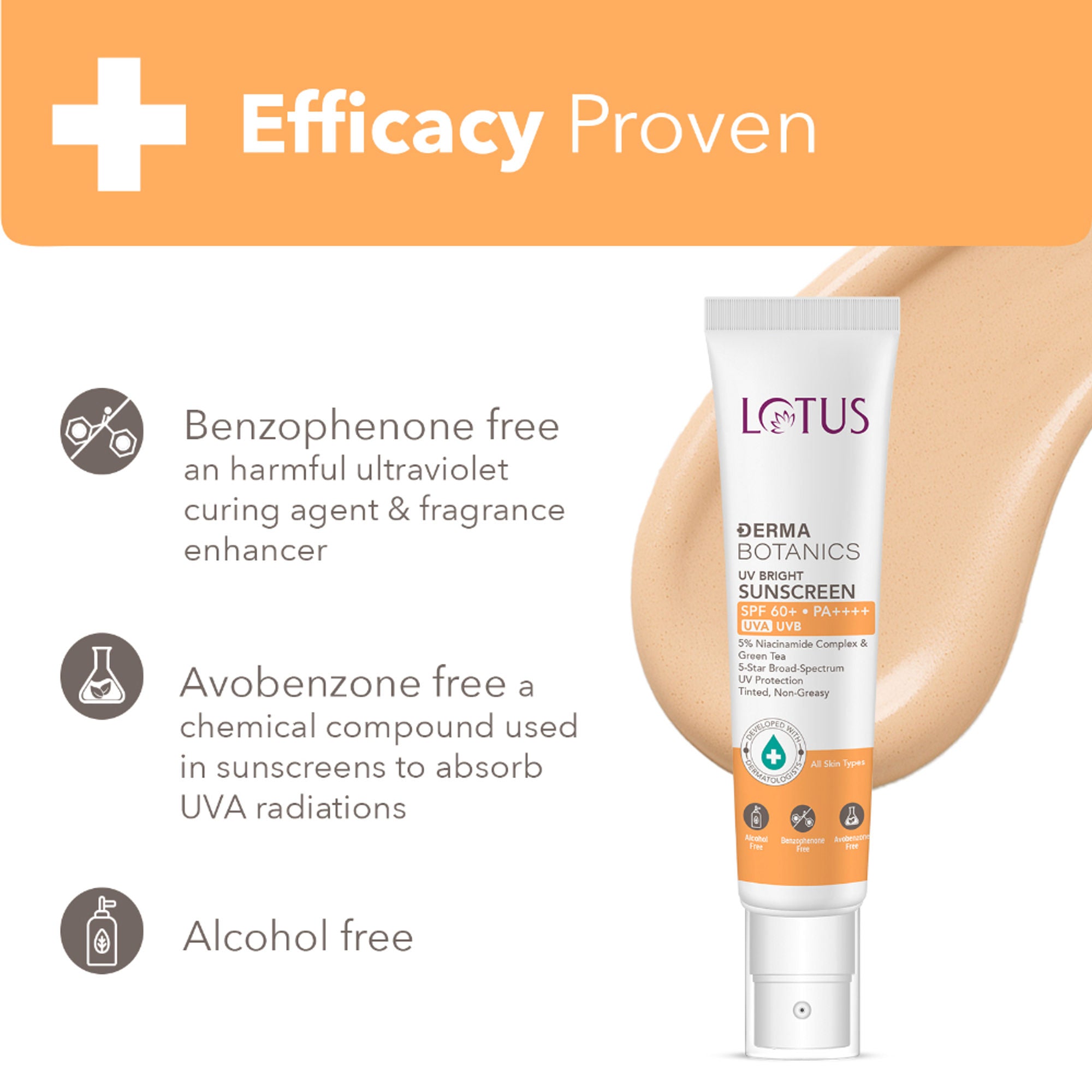 Lotus DermaBotanics 5% Niacinimide Complex + Green Tea UV Bright Sunscreen SPF 60 + PA++++ additional image 2