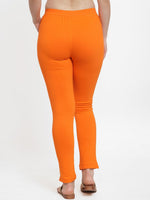 Thumbnail for TAG 7 Women Pack Of 2 Orange & Black Solid Straight-Fit Ankle-Length Leggings - Distacart