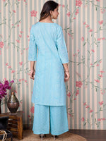 Thumbnail for Ode by House of Pataudi Bandhani Printed Regular Pure Cotton Kurta with Trousers - Distacart