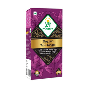 24 Mantra Organic Tulsi Ginger Herbal Infusion Tea - Distacart