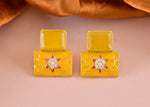 Thumbnail for Joban Fashion Women Brass Yellow Onyx Earrings - Distacart