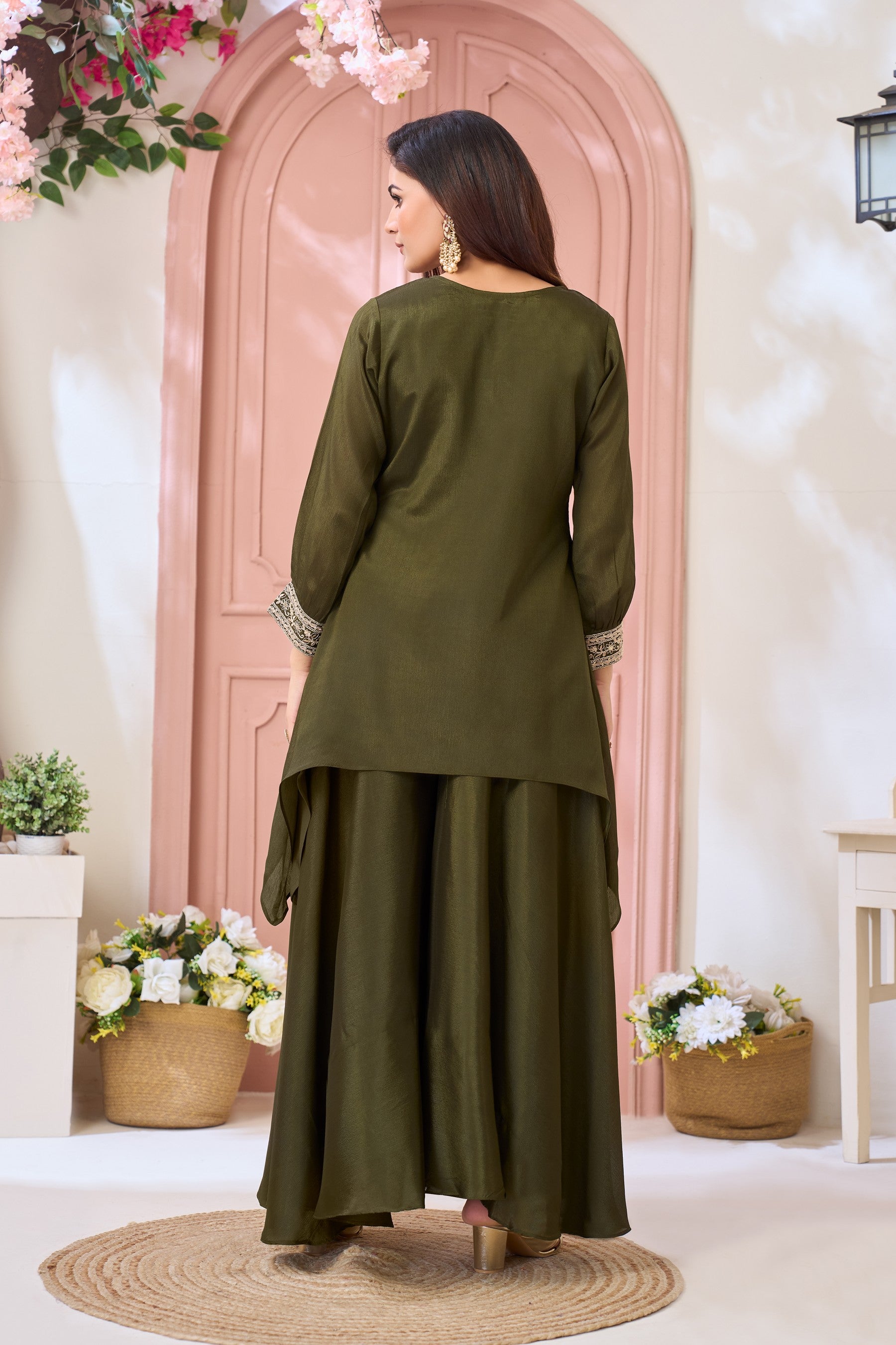Anaita Mehndi Readymade Suit with Coding Work - Dista
