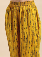 Thumbnail for Anouk Women Navy Blue & Mustard Yellow Pure Cotton Floral Printed Kurta with Palazzos - Distacart