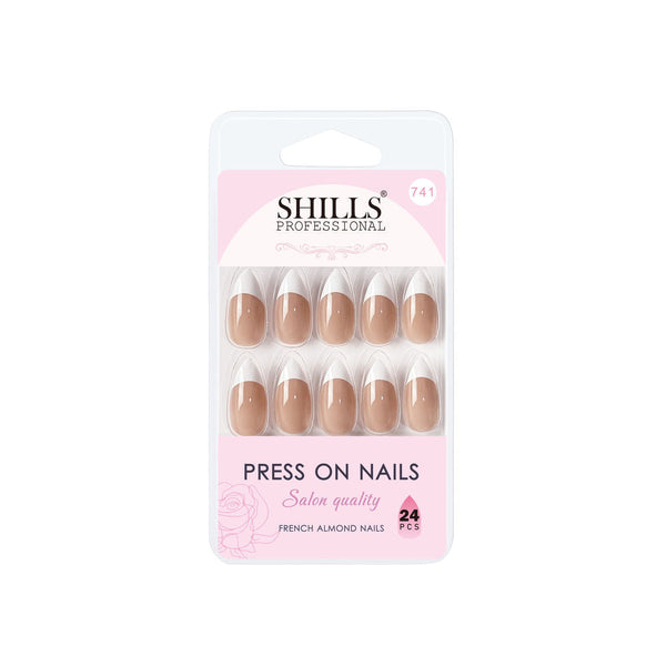 shills professional reusable press on nails french almond spn741