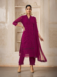 Thumbnail for Soch Paisley Embroidered Sequinned Kurta With Trousers & Dupatta - Distacart