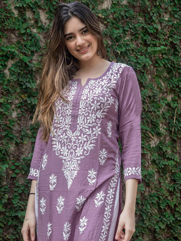 Kalini Ethnic Motifs Embroidered Thread Work Cotton Straight Kurta - Distacart
