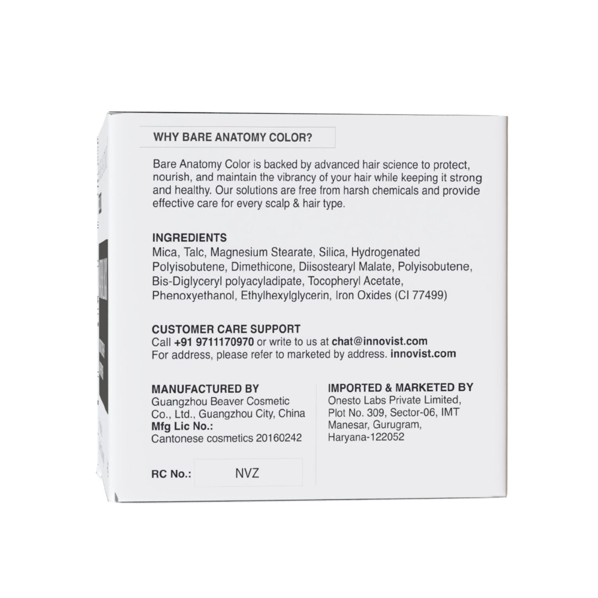 Bare Anatomy Cover-Up Hair Powder 100% Instant Grey Coverage Seamless Natural Finish - Black - Dista