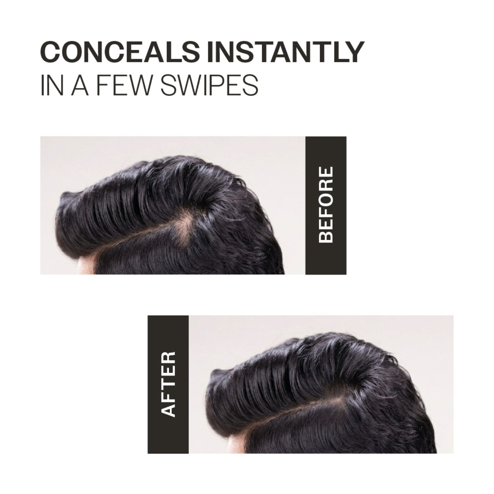 Bare Anatomy Cover-Up Hair Powder 100% Instant Grey Coverage Seamless Natural Finish - Black - Dista