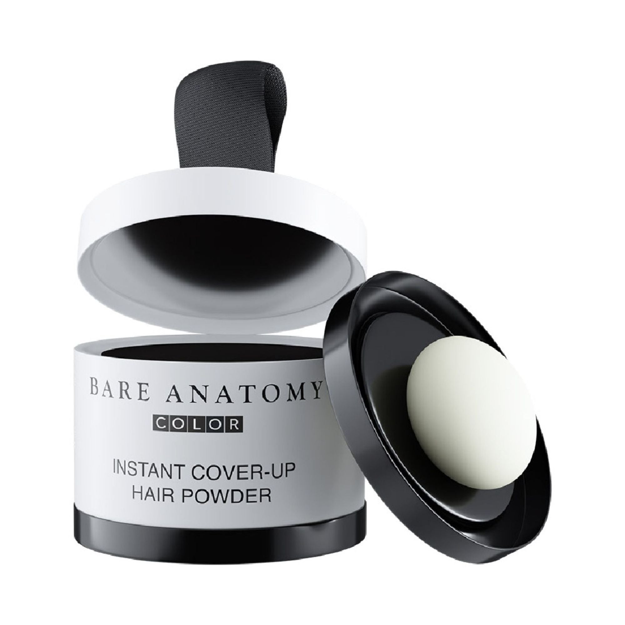 Bare Anatomy Cover-Up Hair Powder 100% Instant Grey Coverage Seamless Natural Finish - Black - Dista