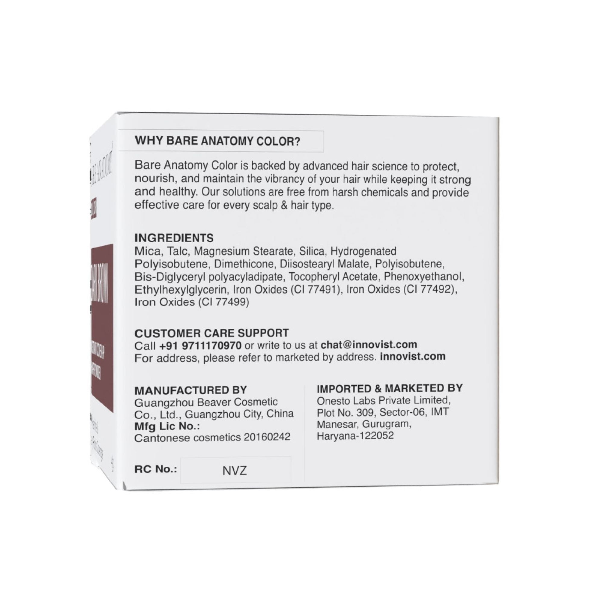 Bare Anatomy Cover-Up Hair Powder 100% Instant Grey Coverage Seamless Natural Finish - Brown - Dista