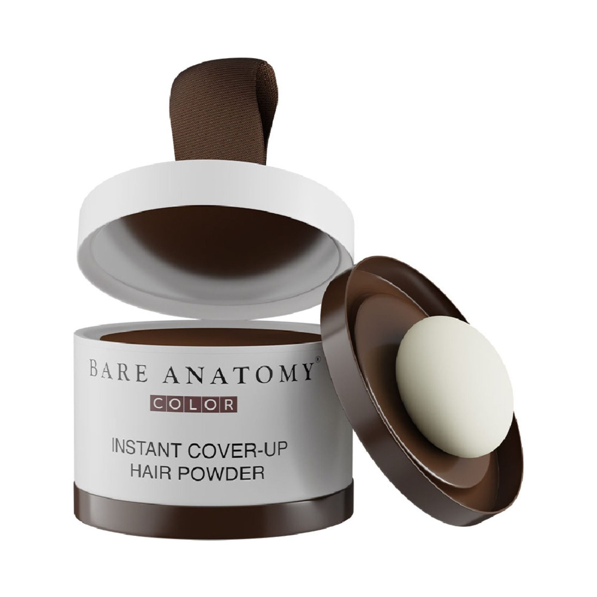 Bare Anatomy Cover-Up Hair Powder 100% Instant Grey Coverage Seamless Natural Finish - Brown - Dista