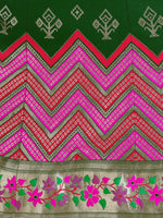 Thumbnail for Lorenvalley Fashion Green Brocade Fabric Lehenga & Unstitched Blouse With Dupatta - Distacart