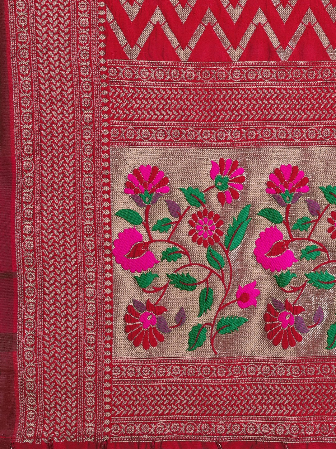 Lorenvalley Fashion Green Brocade Fabric Lehenga & Unstitched Blouse With Dupatta - Distacart