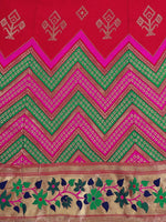 Thumbnail for Lorenvalley Fashion Red Brocade Fabric Lehenga & Unstitched Blouse With Dupatta - Distacart