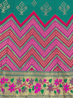 Thumbnail for Lorenvalley Fashion Teal Brocade Fabric Lehenga & Unstitched Blouse With Dupatta - Distacart