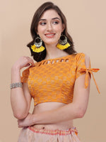 Thumbnail for Lorenvalley Fashion Peach Brocade Fabric Lehenga & Unstitched Blouse With Dupatta - Distacart