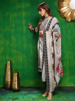 Thumbnail for Pakistani Printed Kurta With Pant & Dupatta, Black - Hiral Fashion - Dista
