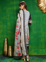 Thumbnail for Pakistani Printed Kurta With Pant & Dupatta, Black - Hiral Fashion - Dista
