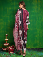 Thumbnail for Pakistani Printed Kurta With Pant & Dupatta, Pink - Hiral Fashion - Dista
