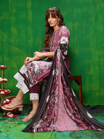 Thumbnail for Pakistani Printed Kurta With Pant & Dupatta, Pink - Hiral Fashion - Dista