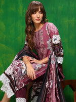 Thumbnail for Pakistani Printed Kurta With Pant & Dupatta, Pink - Hiral Fashion - Dista