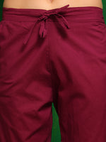 Thumbnail for Bandhani Printed And Embroidered Kurta With Pant & Dupatta, Wine - Hiral Fashion - Distacart