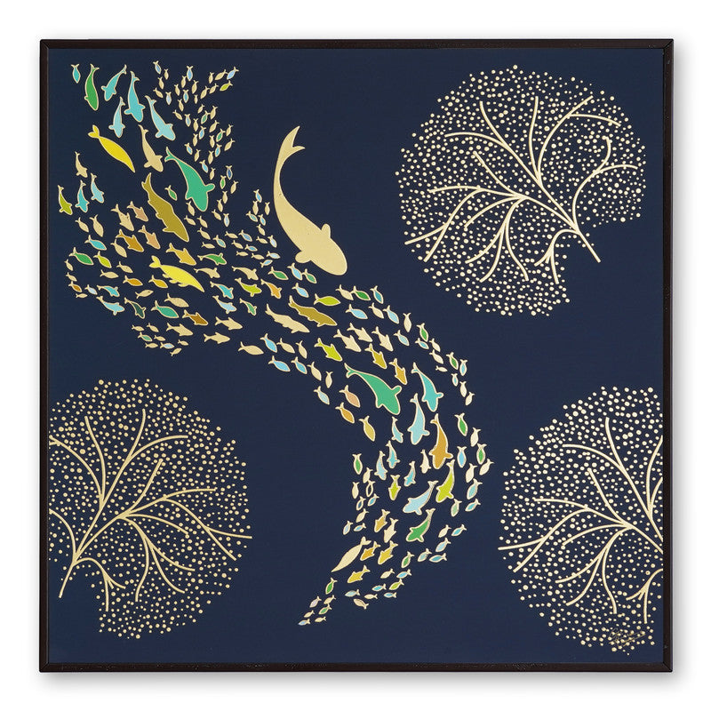 Tehzeeb Creations Golden Embossed Wall Painting - Distacart