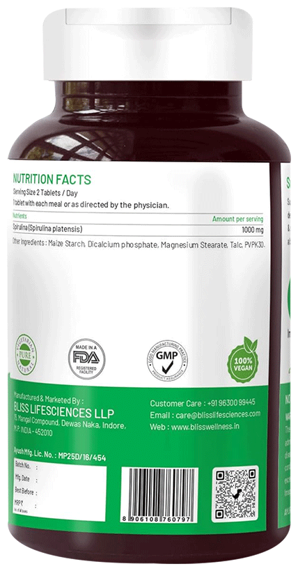 bliss welness immunity wellness spirulina veg tablet