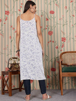 Thumbnail for Ode by House of Pataudi Women Floral Printed Thread Work Kurta - Distacart