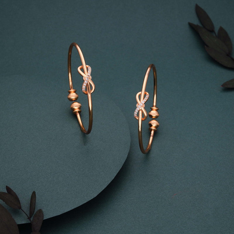 Tehzeeb Creations Gold-Polished Brass Bangle Set - Distacart