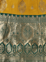 Thumbnail for Lorenvalley Fashion Yellow Brocade Fabric Lehenga & Unstitched Blouse With Dupatta - Distacart