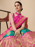 Thumbnail for Lorenvalley Fashion Rama Brocade Fabric Lehenga & Unstitched Blouse With Dupatta - Distacart