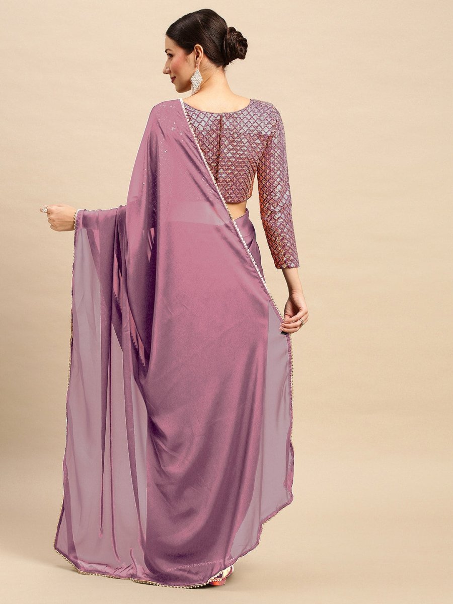 Anouk Beads And Stones Detail Pure Georgette Saree - Distacart