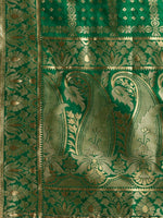 Thumbnail for Lorenvalley Fashion Red Brocade Fabric Lehenga & Unstitched Blouse With Dupatta - Distacart