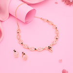 Thumbnail for Tehzeeb Creationss Gold-Polished Choker Green Stone Necklace With Stud Earrings - Distacart