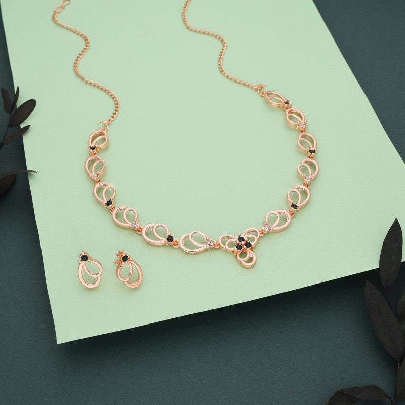 Tehzeeb Creationss Gold-Polished Choker Green Stone Necklace With Stud Earrings - Distacart