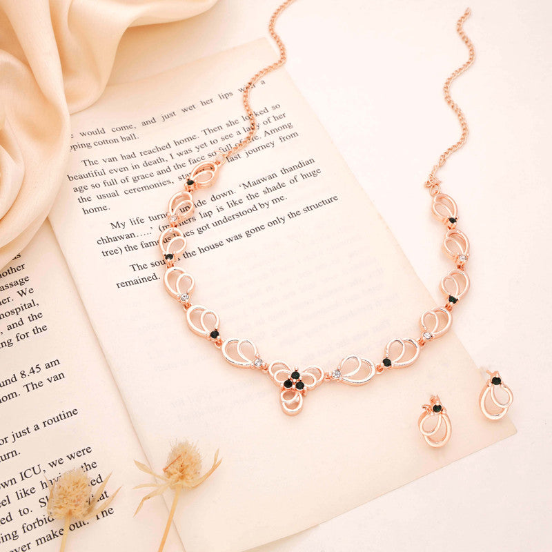 Tehzeeb Creationss Gold-Polished Choker Green Stone Necklace With Stud Earrings - Distacart