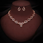 Thumbnail for Tehzeeb Creationss Gold-Polished Choker Lavender Stone Necklace With Stud Earrings - Distacart