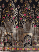 Thumbnail for Lorenvalley Fashion Black & Pink Semi-Stitched Lehenga & Unstitched Blouse With Dupatta - Distacart