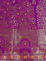 Thumbnail for Lorenvalley Fashion Purple & Mustard Semi-Stitched Lehenga & Unstitched Blouse With Dupatta - Distacart