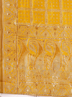 Thumbnail for Lorenvalley Fashion Purple & Mustard Semi-Stitched Lehenga & Unstitched Blouse With Dupatta - Distacart