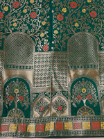 Thumbnail for Lorenvalley Fashion Green & Red Semi-Stitched Lehenga & Unstitched Blouse With Dupatta - Distacart