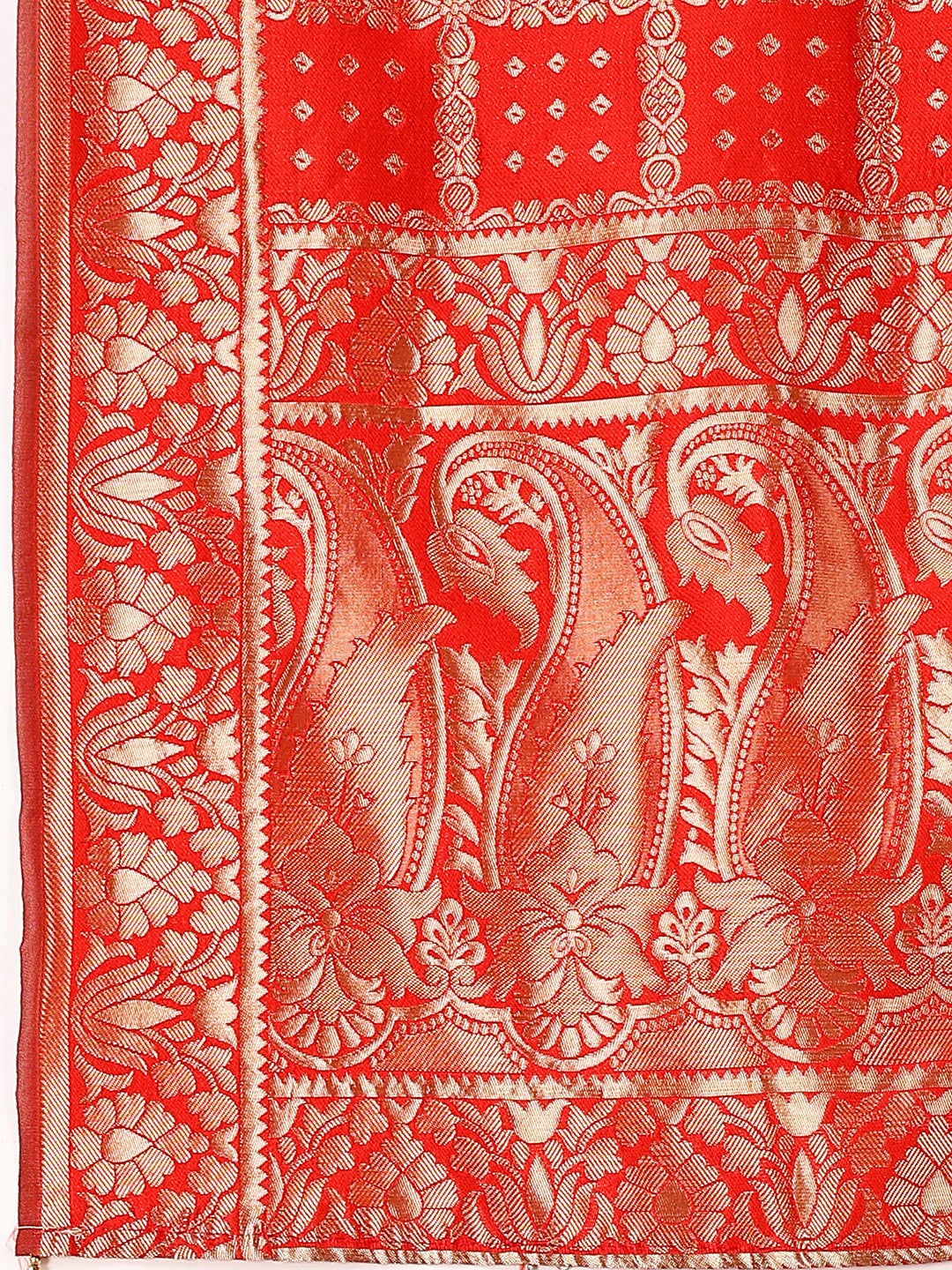 Lorenvalley Fashion Green & Red Semi-Stitched Lehenga & Unstitched Blouse With Dupatta - Distacart