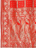 Thumbnail for Lorenvalley Fashion Green & Red Semi-Stitched Lehenga & Unstitched Blouse With Dupatta - Distacart