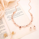 Thumbnail for Tehzeeb Creationss Gold-Polished Choker Maroon Stone Necklace With Stud Earrings - Distacart